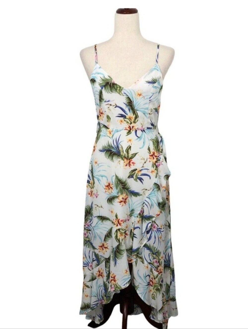 NWT Francesca's Tropical Floral Maxi Wrap Dress